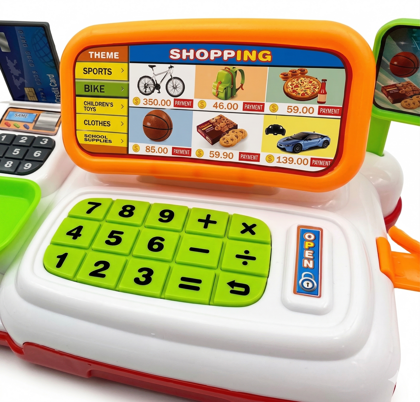 Plastic Cashier Desk Toy for Kids Shopping Fun