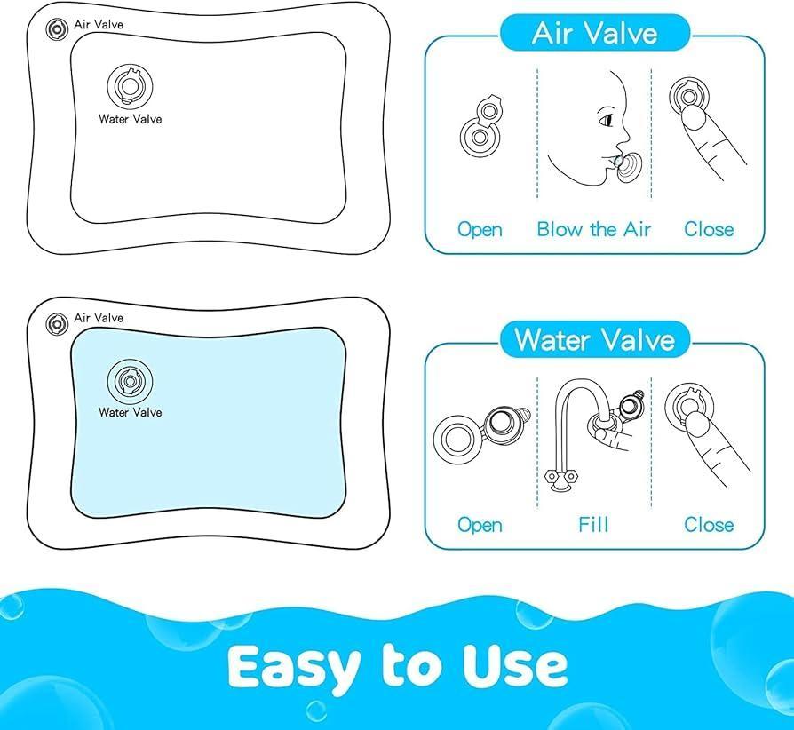 Inflatable Baby Water Play Mat Multicolor 26.5x20