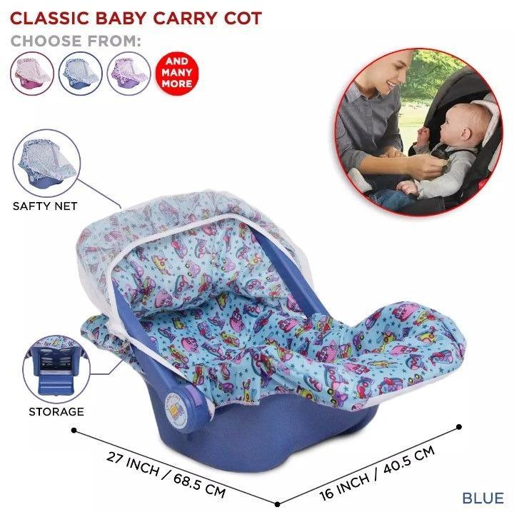 Baby Carry Cot With Mosquito Net Blue 27x16